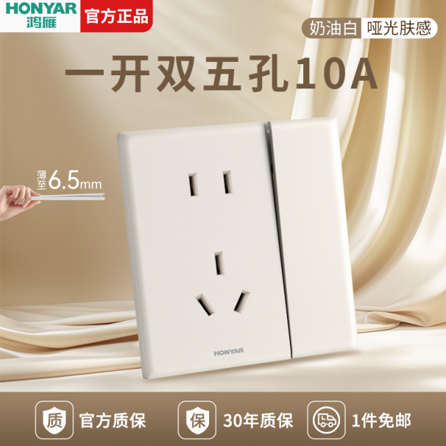 五孔插座带一开双控开关